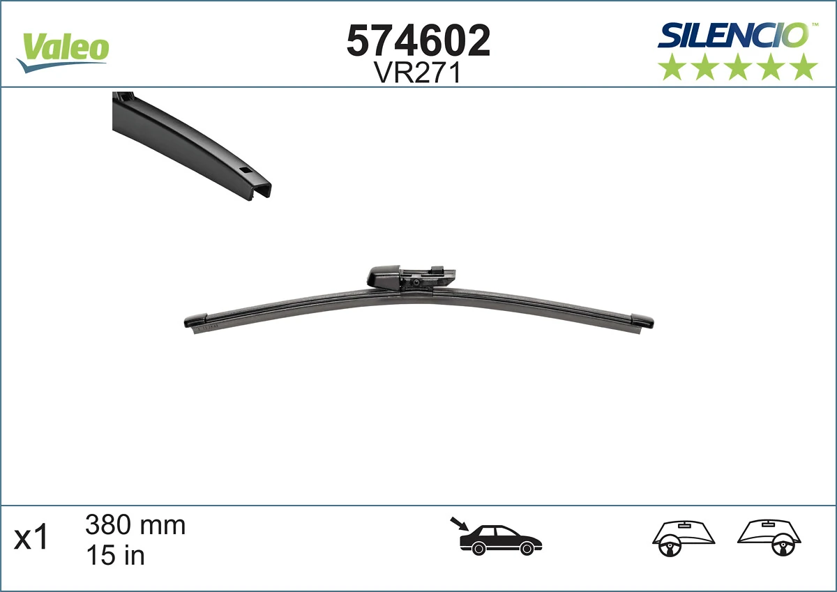 Pióro wycieraczki szyby tylnej VALEO 574602 cena, od 13,81 USD