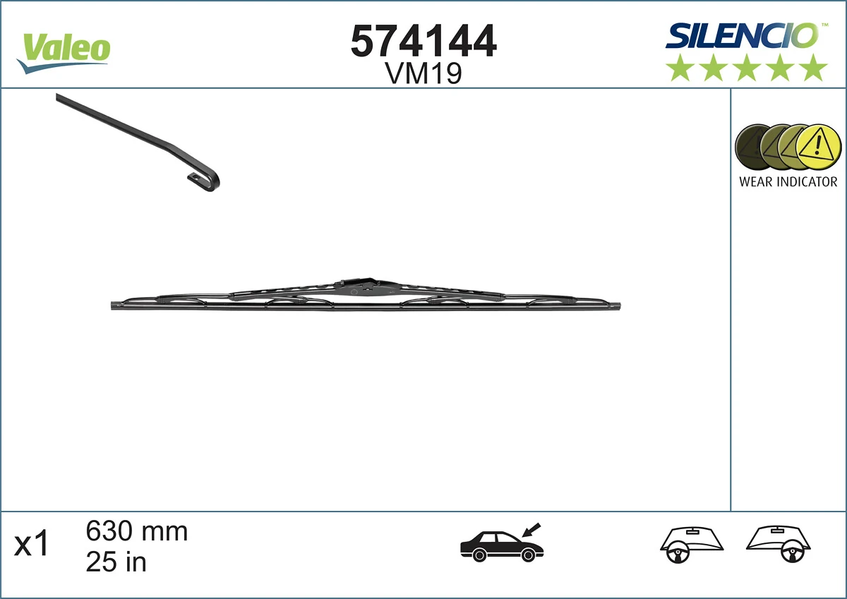 Pióro wycieraczki szyby przedniej, zestaw (2 szt.) VALEO 574144 cena, od 11,91 USD