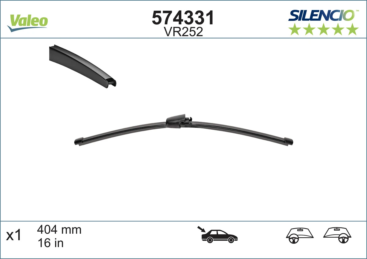 Pióro wycieraczki szyby tylnej VALEO 574331 cena, od 10,10 USD