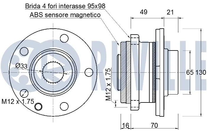 Piasta przednia Fiat/Alfa/Lancia K04779869AA