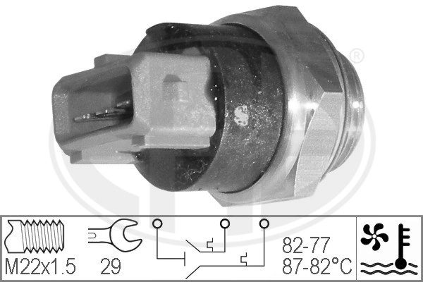 126427 Peugeot/Citroen Czujnik temperatury płynu chłodzącego (włączenia wentylatora chłodnicy)
