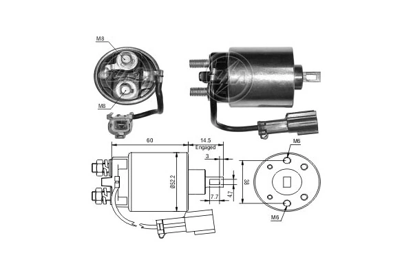 Elektromagnes rozrusznika do Nissan Almera N15