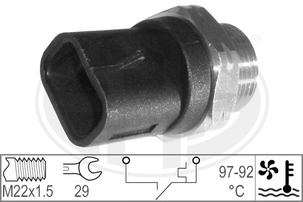 Czujnik temperatury płynu chłodzącego (włączenia wentylatora chłodnicy) do Fiat Croma 154