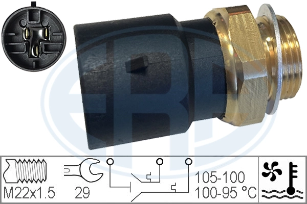 Czujnik temperatury płynu chłodzącego (włączenia wentylatora chłodnicy) Saab 9-3 sedana (YS3F) (2002 - 2015) cena, od 14,54 USD