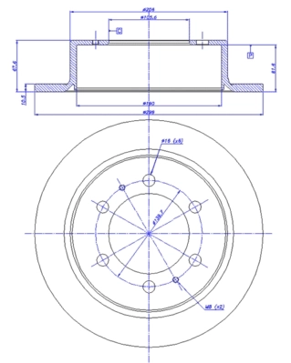 Do koszyka 4840105101 Hyundai/Kia Tarcza hamulcowa tylna