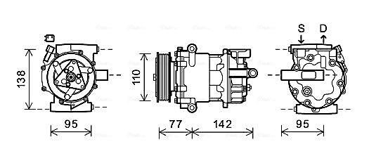 Sprężarka klimatyzacji Mercedes A415830720080 cena, od 138,15 USD
