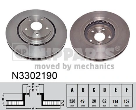 Do koszyka Tarcza hamulcowa przednia Lexus RX 270/350/450H AGL10, GGL15, GYL15