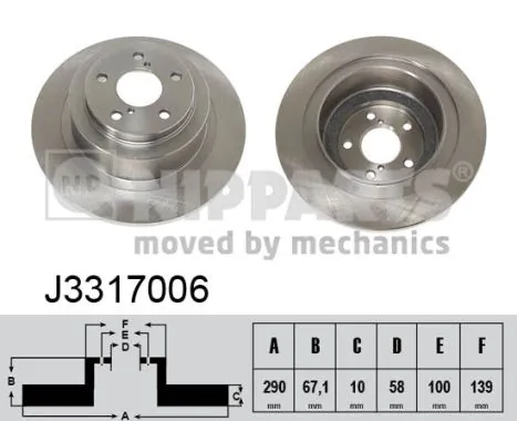 Tarcza hamulcowa tylna do Subaru Outback II B12, BE, BH