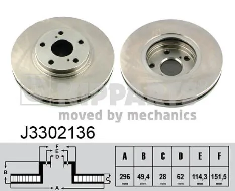 Do koszyka Tarcza hamulcowa przednia Toyota Highlander I ACU2, MCU2