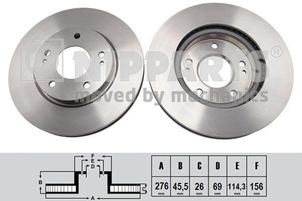 Do koszyka Tarcza hamulcowa przednia Mitsubishi Galant IX DJ, DM