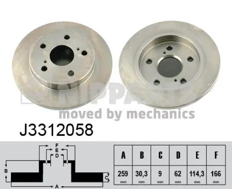 Do koszyka Tarcza hamulcowa tylna Toyota Yaris  SP90