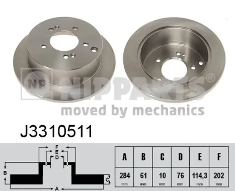 Do koszyka Tarcza hamulcowa tylna Hyundai Tucson II TM
