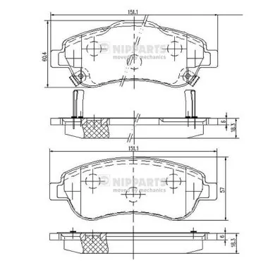 Klocki hamulcowe przednie tarczowe D5156M FBK
