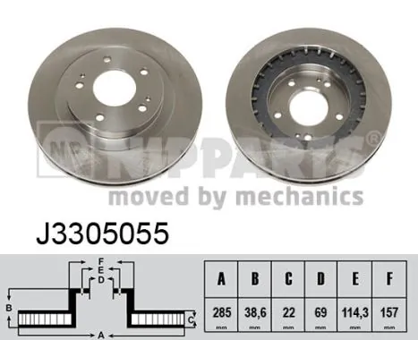 Do koszyka Tarcza hamulcowa przednia Mitsubishi Pajero PININ H60, H70