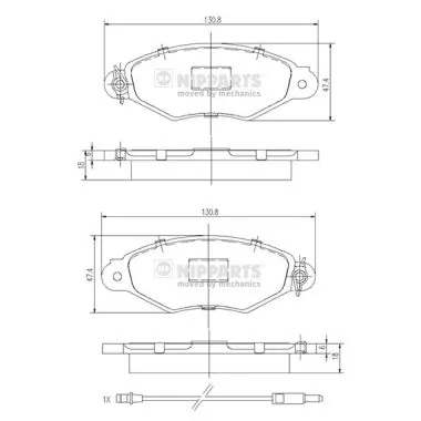 Do koszyka 4106000QAG Nissan/Infiniti Klocki hamulcowe przednie tarczowe