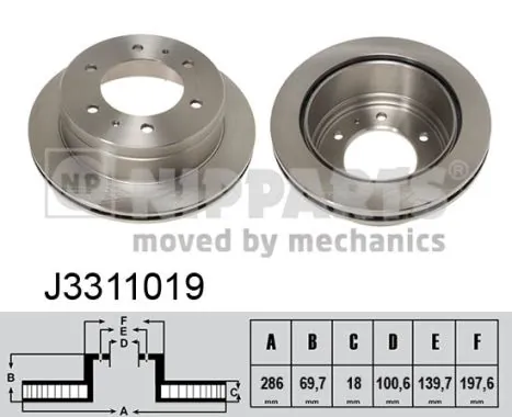 Tarcza hamulcowa tylna do Nissan Terrano WD21