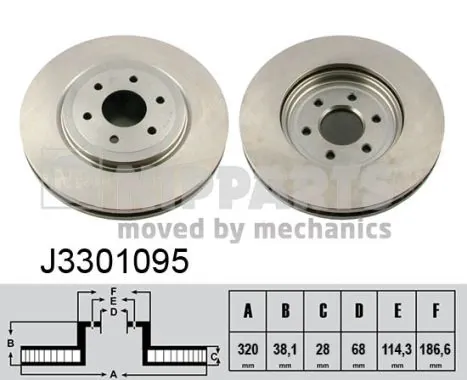 Do koszyka Tarcza hamulcowa przednia Nissan Pathfinder  R51M