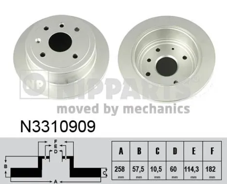 Do koszyka 96549630 Hyundai/Kia Tarcza hamulcowa tylna