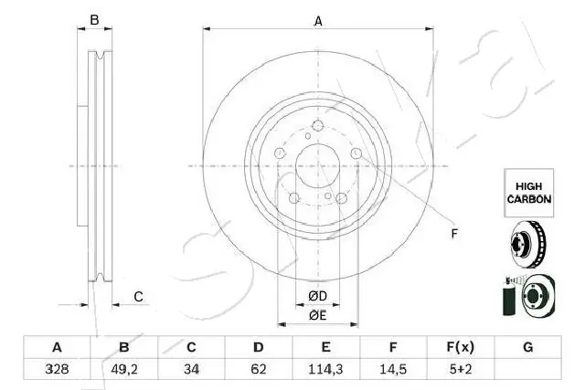 Do koszyka Tarcza hamulcowa przednia Lexus RX 450H/350L/200T L25