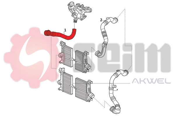 Do koszyka 860165 General Motors Przewód (króciec) intercoolera
