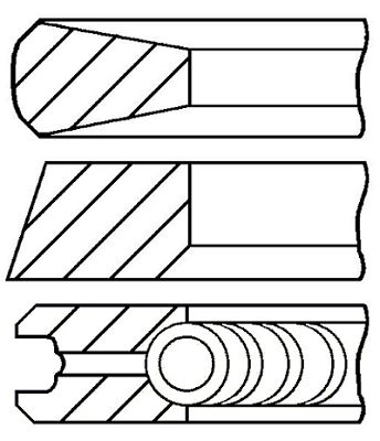 Do koszyka MN982121 Mitsubishi Pierścienie tłokowe sprężarki na 1 cylinder, STD