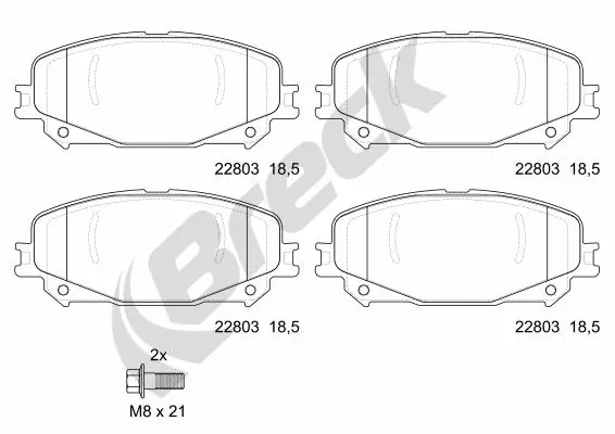 Klocki hamulcowe przednie tarczowe MQ005728 Mitsubishi