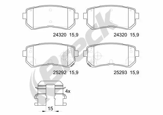 Okładziny (klocki) do hamulców tarczowych tylne KIA Ceed hatchback (ED) (2006 - 2012) cena, od 20,79 USD