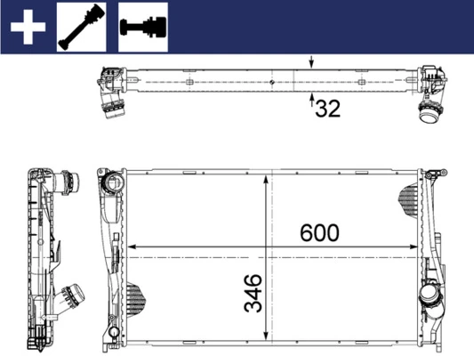 Chłodnica silnika Mahle Original CR1083000S cena, od 120,80 USD