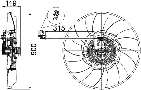 Wentylator elektryczny układu chłodzenia kompletny (silnik+wirnik) Mahle Original CFF469000P cena, od 434,13 USD