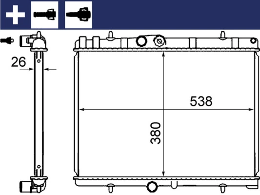 Chłodnica silnika Mahle Original CR2014000S cena, od 73,70 USD