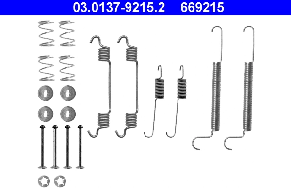 Zestaw montażowy szczęk hamulcowych tylnych 93174284 General Motors