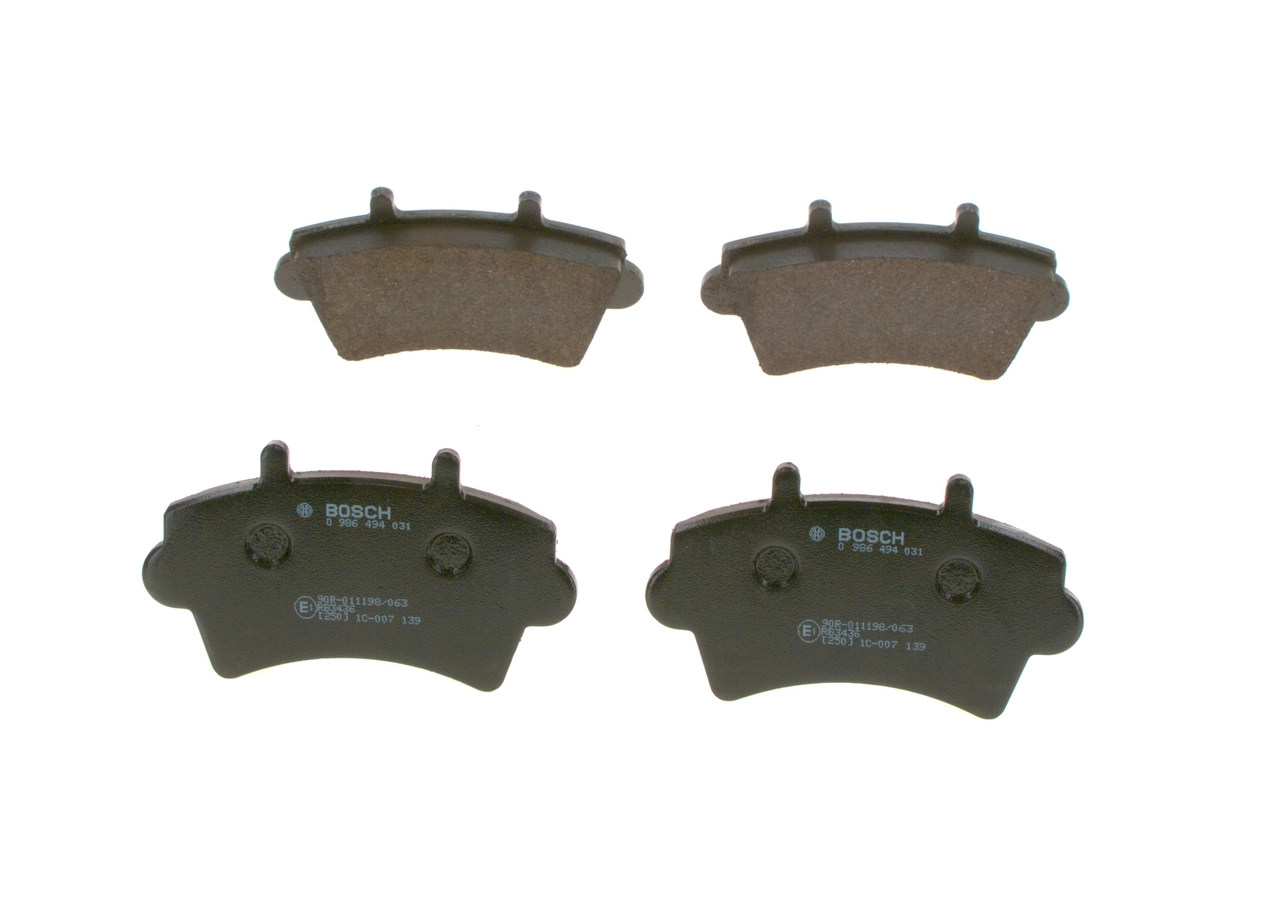 Do koszyka 0986494031 Bosch Klocki hamulcowe przednie tarczowe