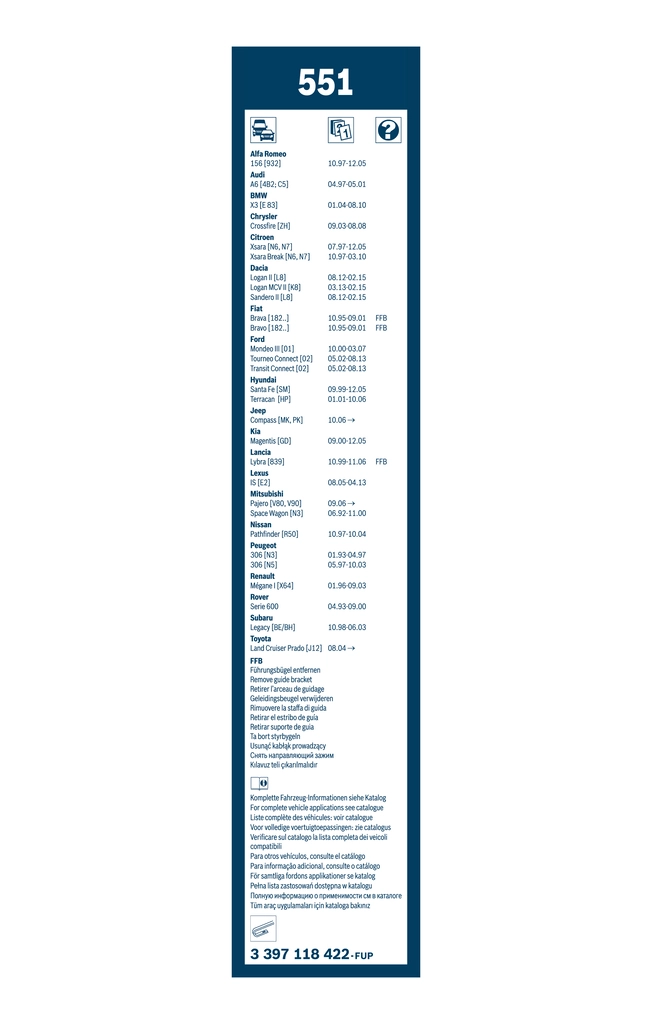  Pióro wycieraczki szyby przedniej, zestaw (2 szt.) BMW X3 