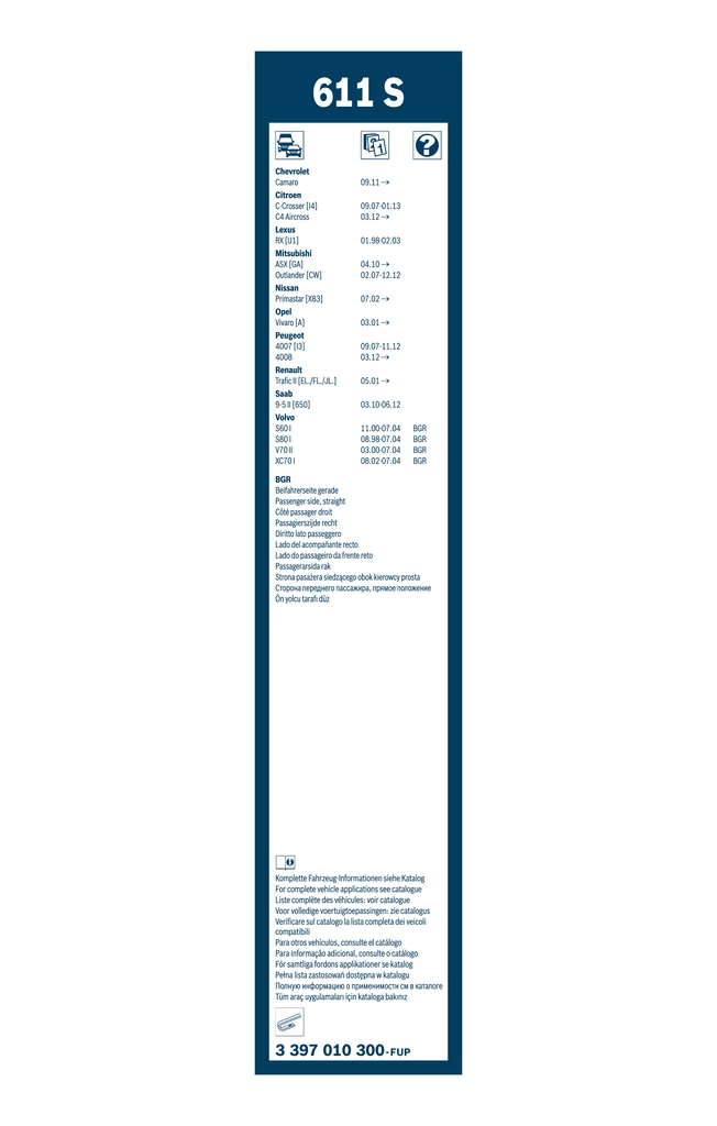 Pióro wycieraczki szyby przedniej, zestaw (2 szt.) Mitsubishi Outlander CWW