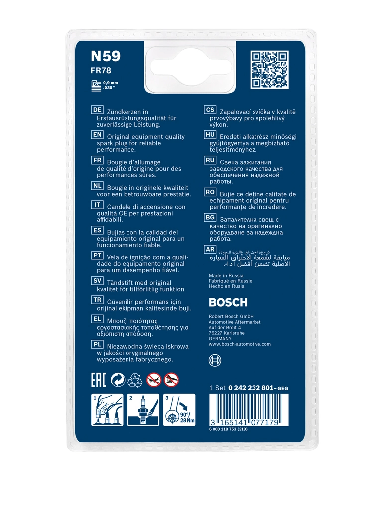 0242232801 Bosch Świeca zapłonowa