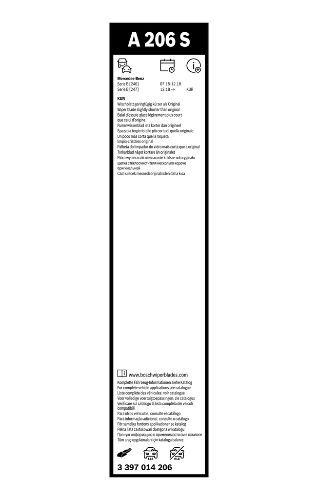 Pióro wycieraczki szyby przedniej, zestaw (2 szt.) Bosch 3397014206 cena, od 43,36 USD
