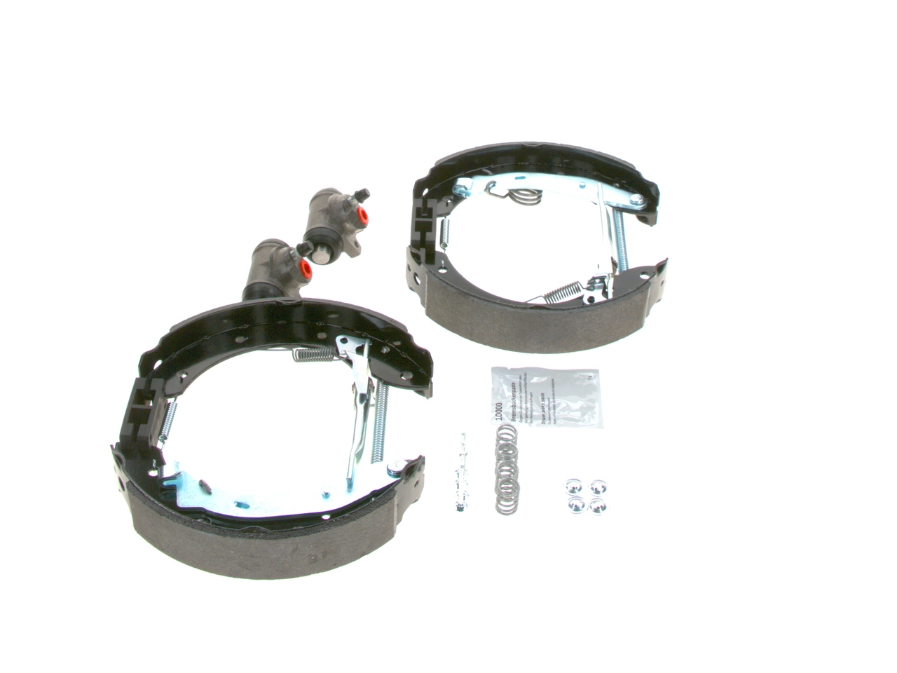 0204114556 Bosch Klocki hamulcowe tylne bębnowe, kompletne z cylindrami, zestaw