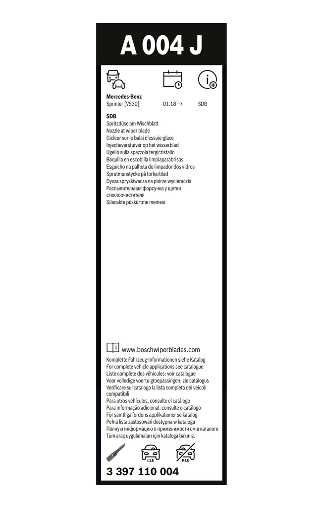 Pióro wycieraczki szyby przedniej kierowcy 3397110004 Bosch