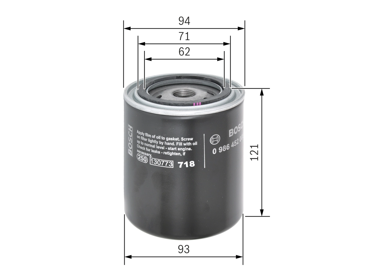 Do koszyka 0986452005 Bosch Filtr oleju