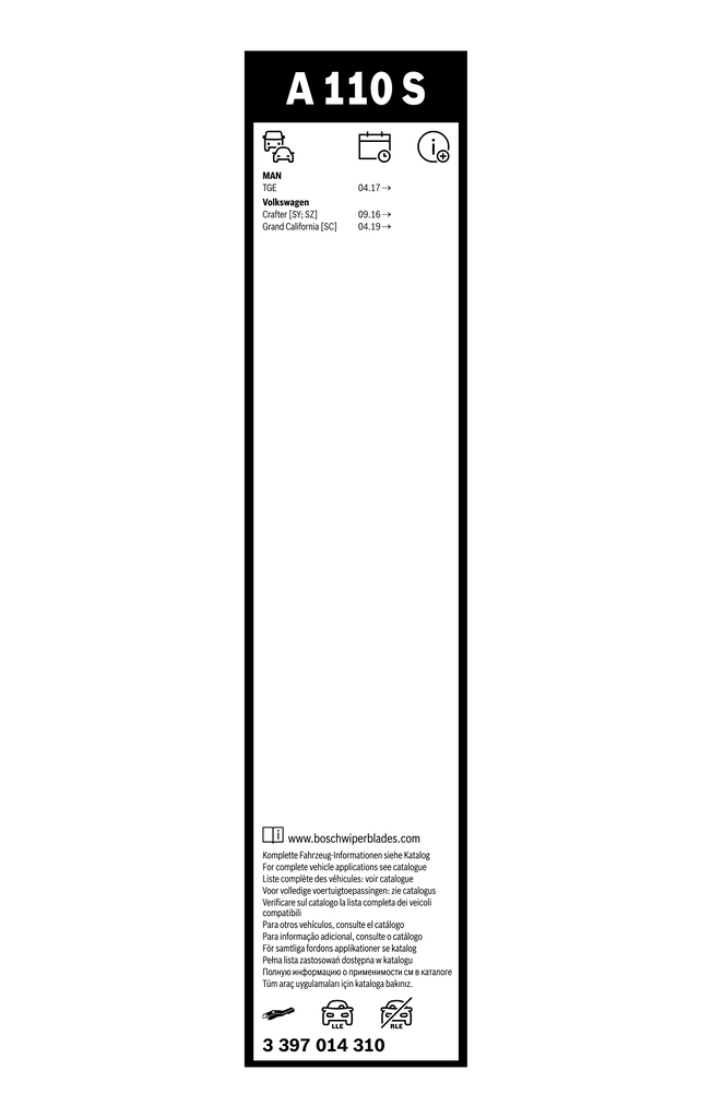 Pióro wycieraczki szyby przedniej, zestaw (2 szt.) Bosch 3397014310 cena, od 38,24 USD