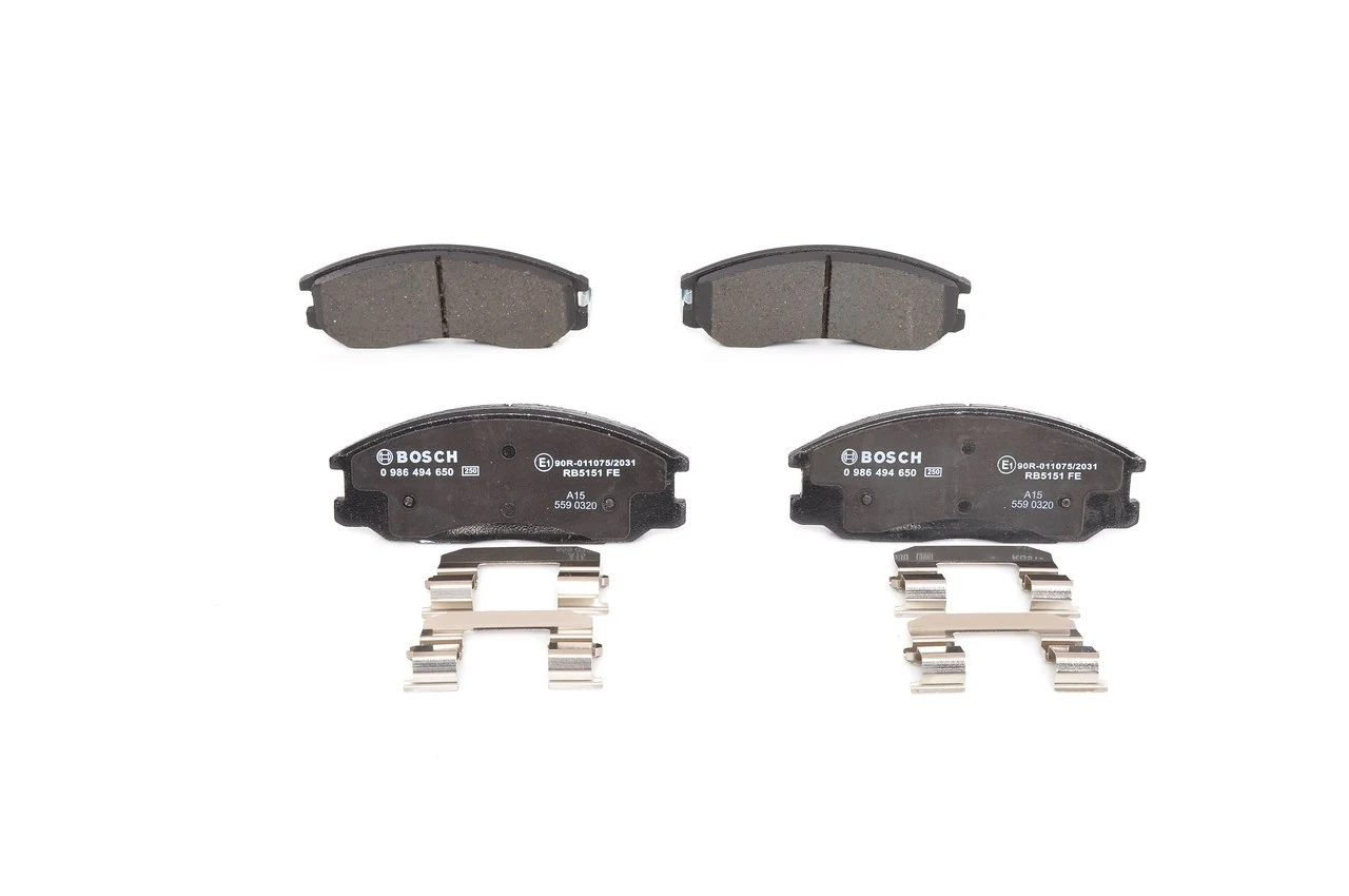 Do koszyka 0986494650 Bosch Klocki hamulcowe przednie tarczowe