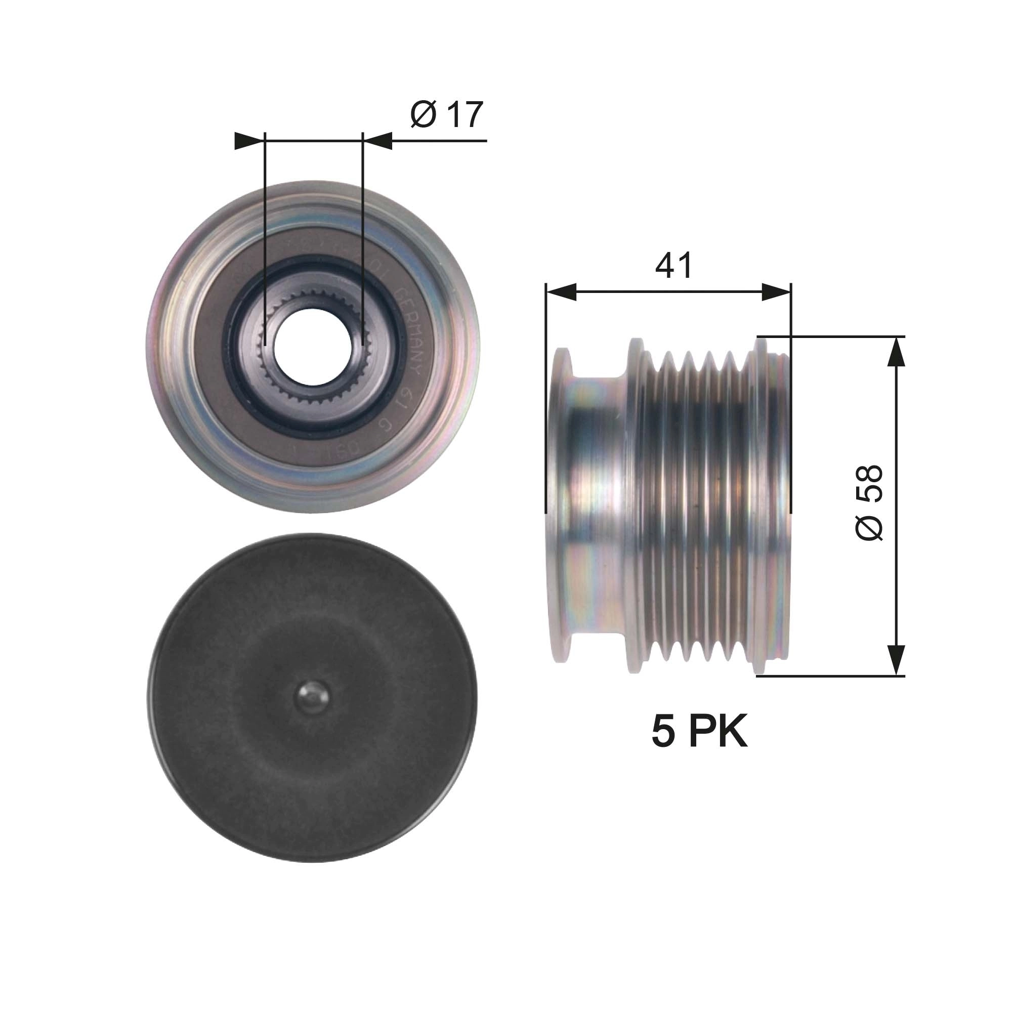 Koło pasowe alternatora do Volvo XC60 I 156