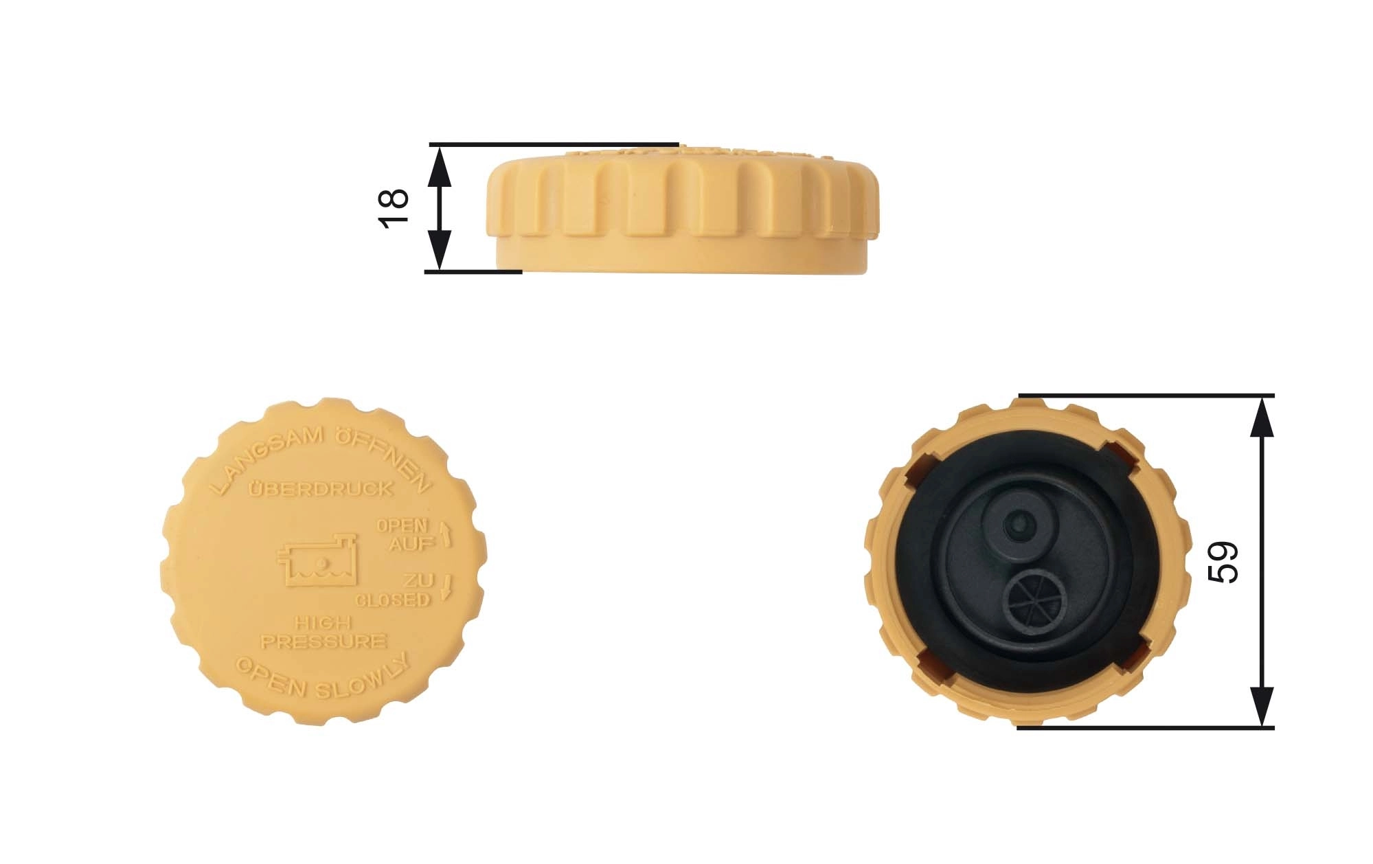 Pokrywa (korek) zbiornika wyrównawczego do Ford Fiesta COURIER J5S, J3S