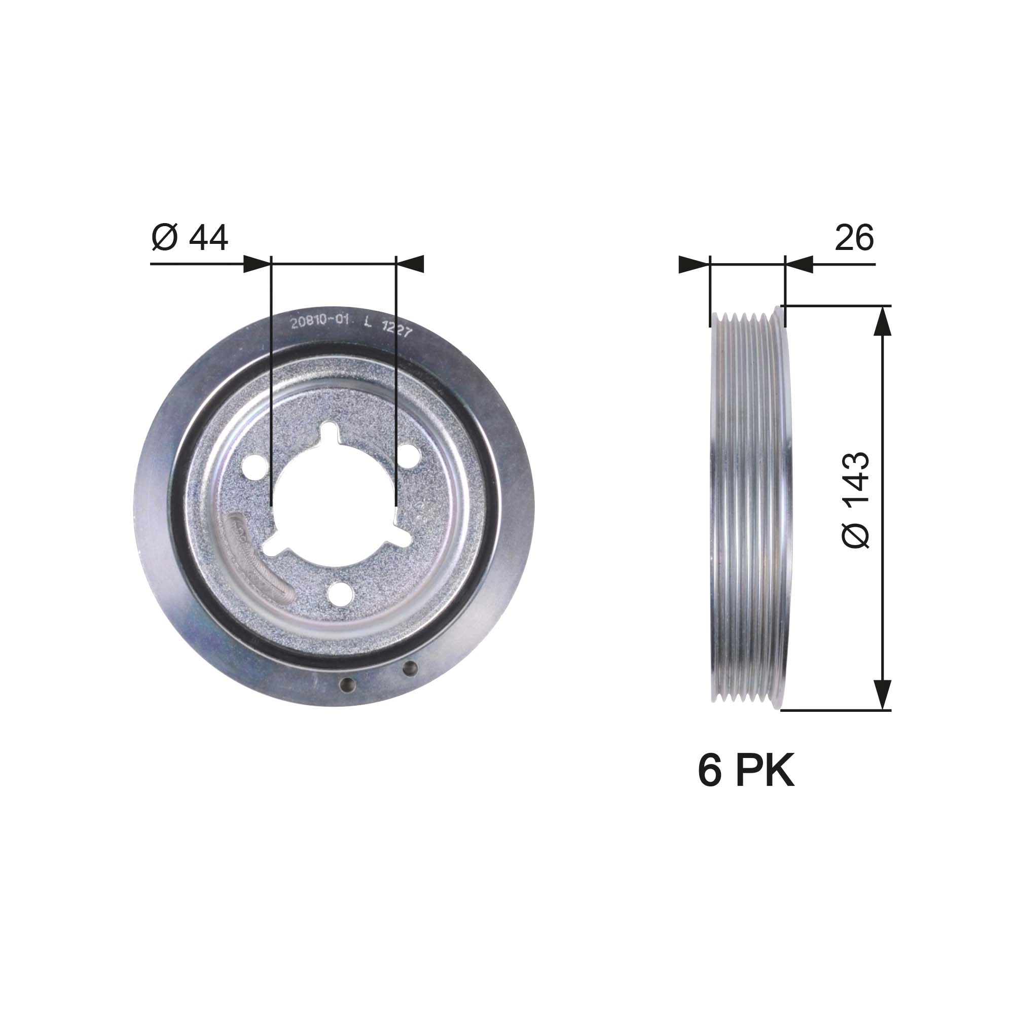 9655703580 Fiat/Alfa/Lancia Koło pasowe wału korbowego