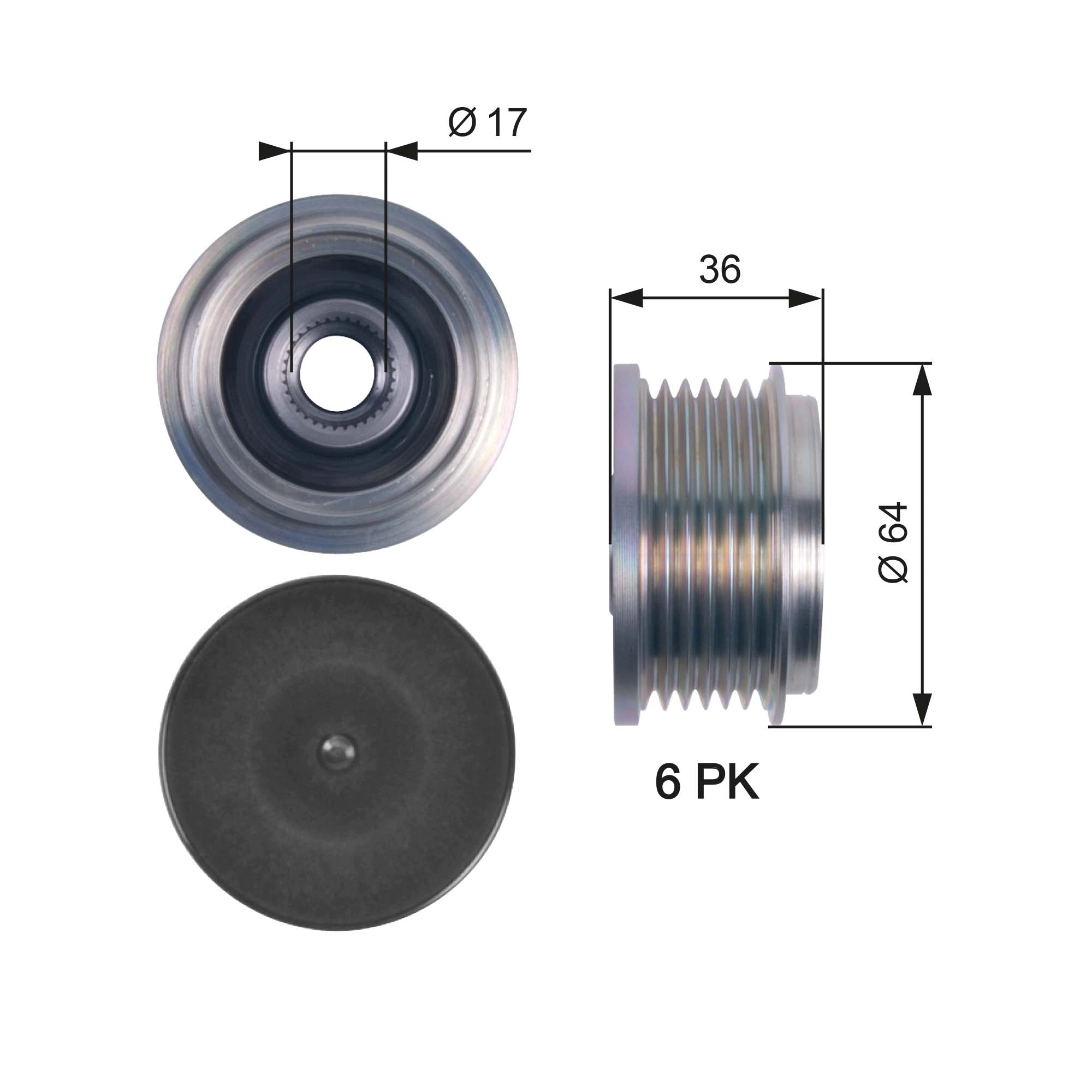 Koło pasowe alternatora do Ford Transit VI V347/8