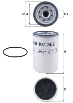 KC362D Mahle Original Filtr paliwa