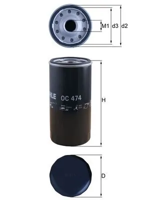 Filtr oleju Mahle Original OC474 cena, od 31,00 USD