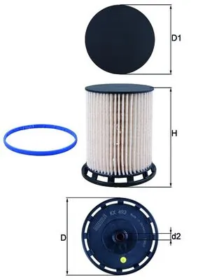 KX493D Mahle Original Filtr paliwa
