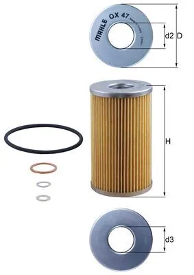 Filtr oleju Mahle Original OX47D cena, od 9,34 USD