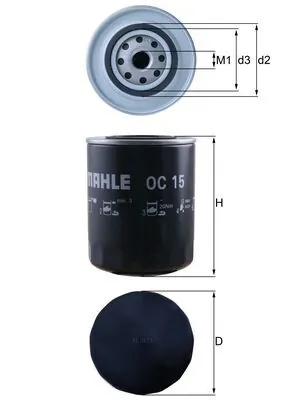 Filtr oleju Mahle Original OC15 cena, od 17,35 USD